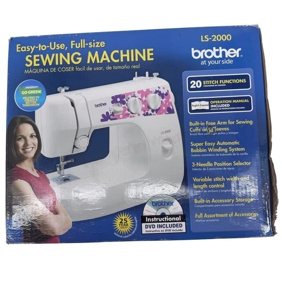 Máquina de coser Brother LS-2000 fácil de usar tamaño completo 20 funciones de puntada NUEVA Foto 1 de 4