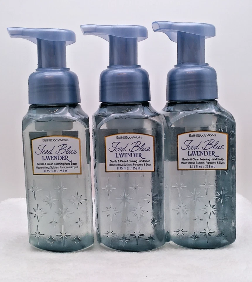 3 pk ICED BLUE LAVENDER Foaming Hand Soap BATH & BODY WORKS 8.75 oz each - Image 1 of 1
