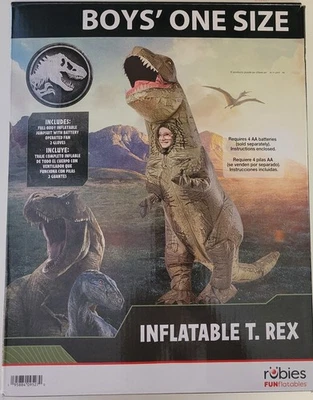 Jurassic World Inflable T.Rex Niño Disfraz Talla Única Rubíes Halloween Niño Trex Foto 1 de 4