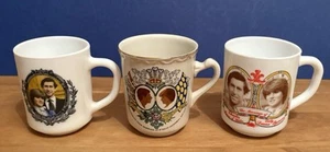 Royal Wedding Vintage Commemorative Mugs 1981 Prince Charles & Diana x 3 - Picture 1 of 11