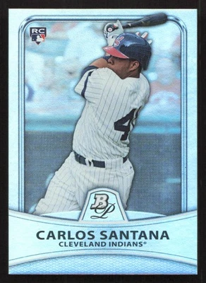 Tarjeta Bowman Platinum 2010 Carlos Santana Refractors #/999 SN,RC novato #23 Foto 1 de 2