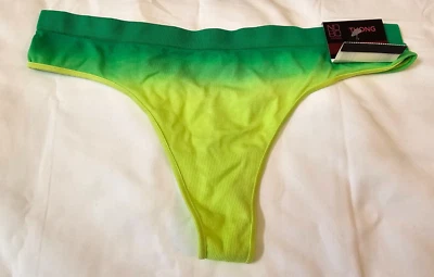 No Boundaries Women's Seamless Thong Panties Size X-SMALL Green Ombre New - Image 1 of 2
