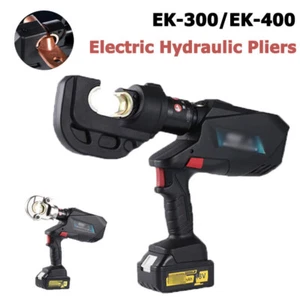 Rechargeable EK-300 EK-400 Cable Electric Hydraulic Pliers Crimping Tool Set 18V - Picture 1 of 13