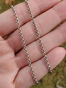 Belle Étoile 925 Sterling Silver Thin Rolo Chain Necklace 16" - Picture 1 of 9
