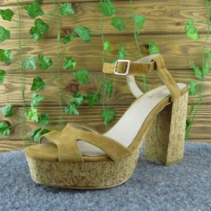 Shellys London Women Ankle Strap Sandal Shoes Brown Leather Size 39 Medium - Picture 1 of 9
