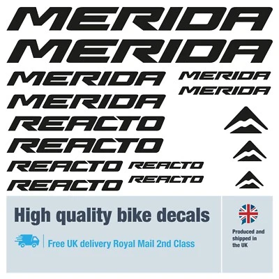 Merida Reacto bike labels decals / stickers 5+ years external quality (30pack) - Image 1 of 4