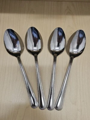 Gibson BEAD Acero Inoxidable 18/0 Cuentas (4) Cucharas de Cena Sopa Grandes Plateadas  Foto 1 de 3