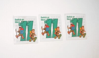 Carte di ricambio Tornado Rex - 3 schede Switch or Move 11 - Parker Brothers 1991 - Immagine 1 di 2