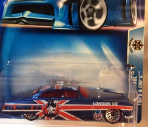 2003 Hot Wheels #194 Roll Patrol FISH'D & CHIP'D Blue w Chrome Lace Spoke Wheels - Picture 1 of 2