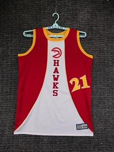 Vintage Atlanta Hawks Jersey Mens XL Red White Dominique Wilkins 21 NBA Majestic - Picture 1 of 13