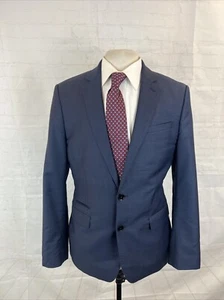 FITTED Express Men's Gray Blue Wool Suit 44L 33X32 $395 - Picture 1 of 14