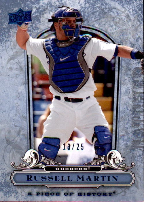 2008 UD A Piece of History Blue #51 Russell Martin #13/25 (ref 7737) - Image 1 of 2