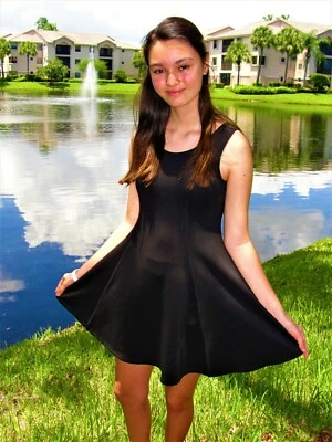 Hermoso Vestido de Fiesta Negro de Verano Niñas "Total Girl" en talla 14  Foto 1 de 4