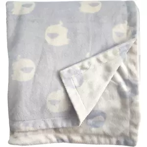 Starting Out Blue White Elephant Baby Blanket Lovey Reversible Soft 30x40 - Picture 1 of 3