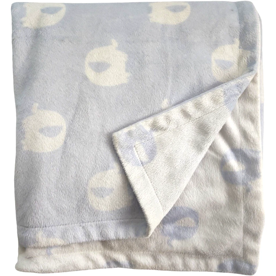 Starting Out Blue White Elephant Baby Blanket Lovey Reversible Soft 30x40 - Image 1 of 3