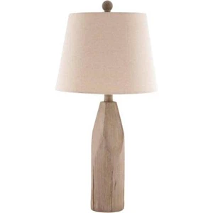 Livabliss Bedside Table Lamp 24" 1 Light Linen Shade 60 W w/ 1-Way (On/Off) Gray - Picture 1 of 9