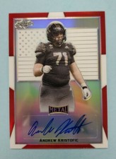 2019 Leaf Metal All American Bowl Andrew Kristofic Auto Red Flag #BA-AK1 Card /3