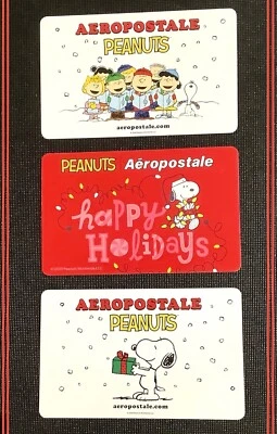 🇺🇸 USA 2024 AEROPOSTALE X PEANUT SNOOPY GIFT CARD — LOT OF 3 CARDS — NEW - Image 1 of 2