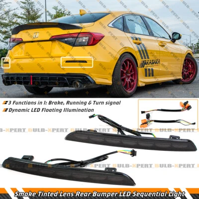 SMOKE LENS REAR BUMPER REFLECTOR LED SEQUENTIAL LIGHT FOR 2022-2026 CIVIC SEDAN - Image 1 of 4