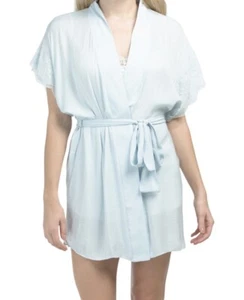 NEW!JOSIE NATORI SOFT BLUE “FAIRYTALE” LACE TRIMMED ROBE/ MEDIUM /$88/SHIPS NOW - Picture 1 of 6