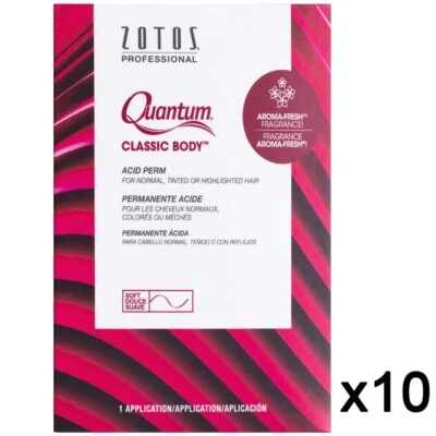 SP-249504x10 SALON BEAUTY ZOTOS QUANTUM CLÁSICO CUERPO CABELLO PERMANENTE NORMAL TINTADO Foto 1 de 3