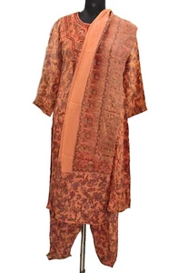 VINTAGE RITU KUMAR FESTIVAL HAND EMBROIDERY PATTER DUPATTA SALWAR FULL DRESS - Picture 1 of 14