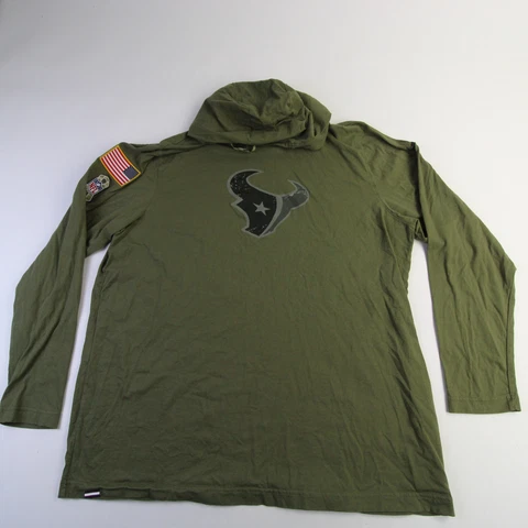 Houston Texans Nike OnField Long Sleeve Shirt Men's Olive Used Cover