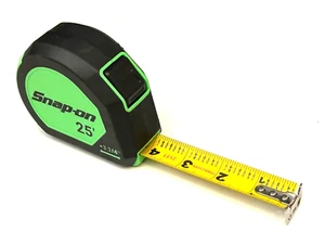 Snap On Tools NEW TPMB25GRN GREEN 25ft Magnetic Back Dual Side SAE Tape Measure - Picture 1 of 9