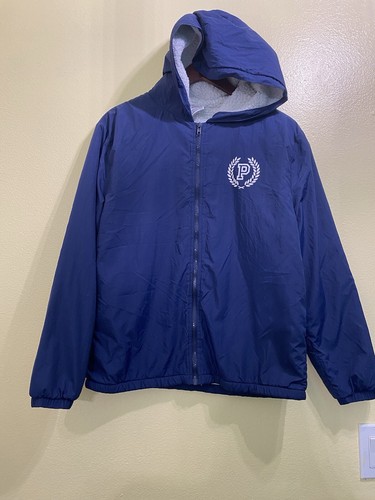 UNDERCOVER Giacca a vento Victoria Secret ROSA foderata in pile full zip blu navy taglia XS S