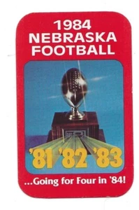 COLLEGE FOOTBALL SCHEDULE   /  1984  /  NEBRASKA - Picture 1 of 1