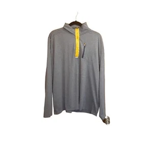 Reebok Men's Shirt Long Sleeve Mid Zip Gray Yellow Size XL - Picture 1 of 7