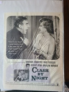 1952 Magazine Movie Ad  "Clash by Night" Marilyn Monroe  - Picture 1 of 2