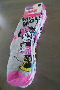 Disney Junior Minnie Mouse Socks 6 Pairs Years 4-6 Shoe Size 10-13 - Picture 1 of 7
