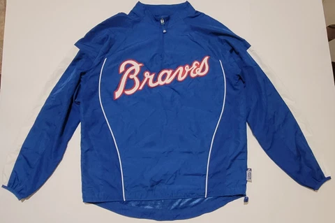 Atlanta Braves Retro 1970’s Majestic Cooperstown Collection Cool Base Jacket S Cover