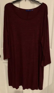 Apt. 9 Boat Neck Wine/Black Knit A-Line Dress - XXL - NEW - Picture 1 of 3