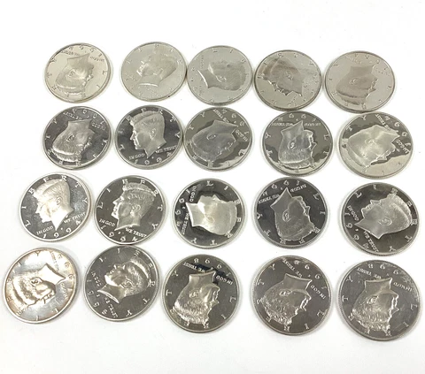 Tube Roll of 20 1994 (16) and 1998 (4) Kennedy Half Dollar 90% Silver Proofs Cover