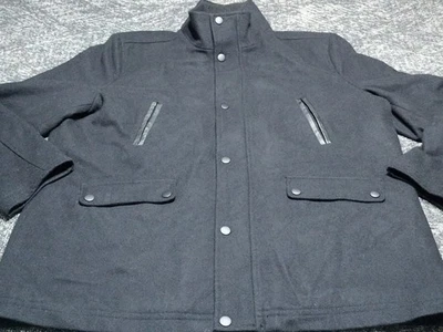 Kenneth Cole Hombres Invierno Chaqueta de Lana XXL 2X Forro Acolchado Tejido Inserto Negro NUEVO Foto 1 de 4