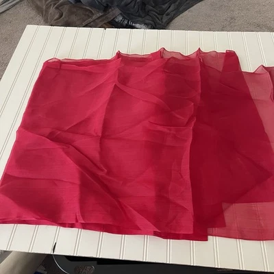 SILK, RED FABRIC 5 Yards x 21 Inches Wide or 180 Inches x 21 Wide - Image 1 of 4