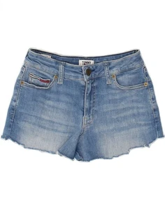 TOMMY HILFIGER Womens Mid Rise Denim Shorts W26 Small Blue BG32 - Picture 1 of 3
