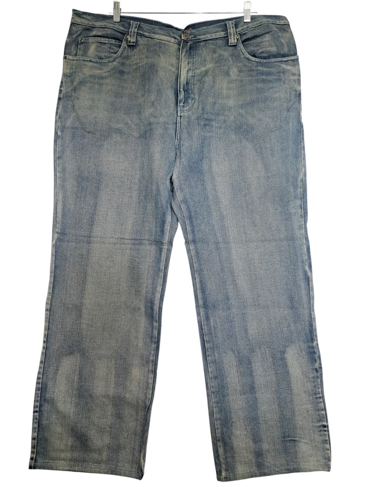 Miskeen Originals Jeans 44 Baggy Streetwear Wide Leg Denim Blue Embroidered(Flaw - Image 1 of 4