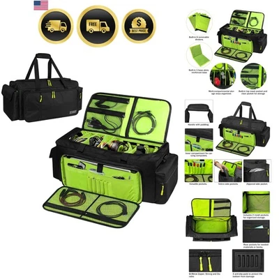 DJ Cable Bag Organizer with Adjustable Dividers Large Storage Travel Case - Image 1 of 4