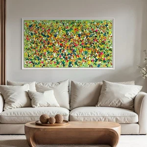 Abstract Expressionist Painting on 100% Cotton Canvas 100x55cm - Bild 1 von 16