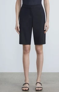 Lafayette 148 Technical Stretch Bermuda Shorts Sz 6 $398 Manhattan Navy Blue - Picture 1 of 9