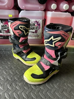 Alpinestars Tech 3 Boots Uk13 Us1 Youth Good Condition Motocross Mx Enduro Boots - Image 1 of 4