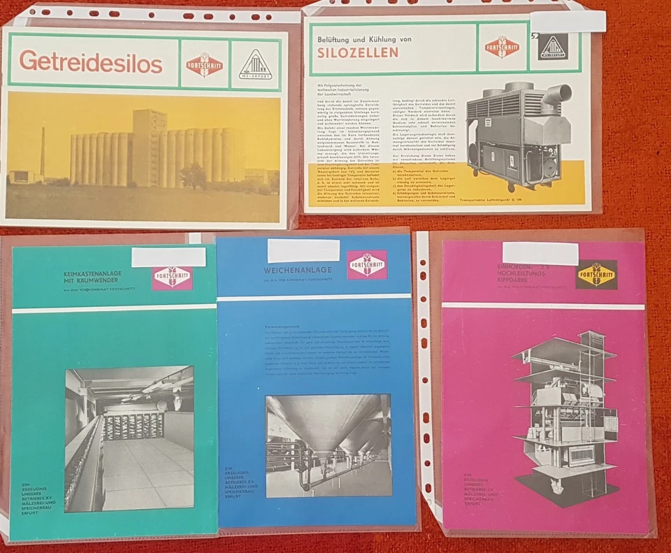 5 Prospekte Mälzerei Silo MS Erfurt im VEB Fortschritt Landmaschinen,DDR - Bild 1 von 1