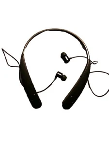 LG aptX Wireless Bluetooth Stereo Headset Black Neckband Headphones Tested Used - Picture 1 of 9