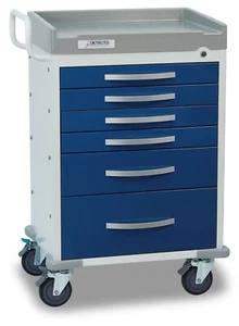 DETECTO Rescue Series Anesthesiology Medical Cart, 6 Blue Drawers - Picture 1 of 1
