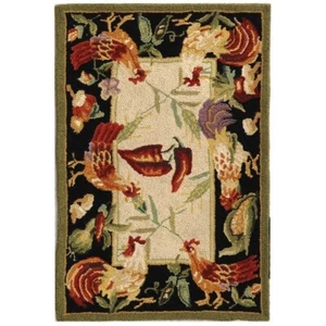 SAFAVIEH Chelsea HK94A Hand-hooked Ivory / Black Rug - Picture 1 of 31