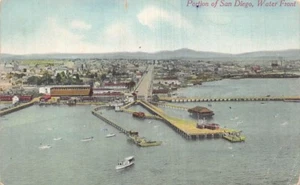 Postcard CA: Waterfront, San Diego, California, Antique DB 1912 - Picture 1 of 3