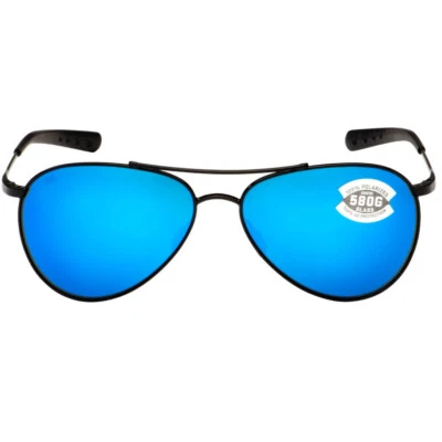 Costa Del Mar Piper Sunglasses Shiny Black/Blue Mirror 580Glass - Image 1 of 4